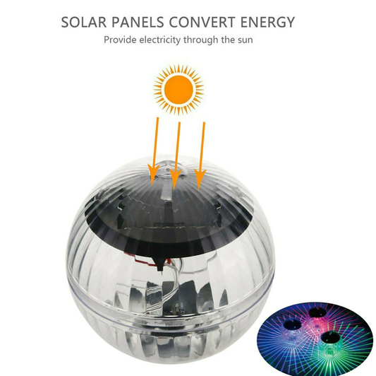 Solar Powered Floating Pool Lamp Rotating RGB LED