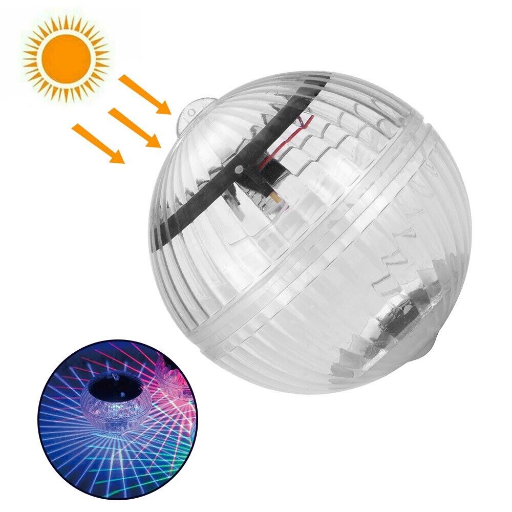 Solar Powered Floating Pool Lamp Rotating RGB LED