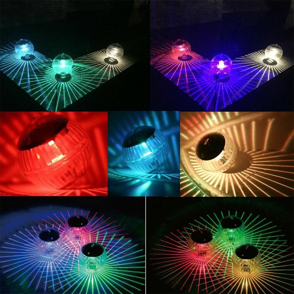 Solar Powered Floating Pool Lamp Rotating RGB LED