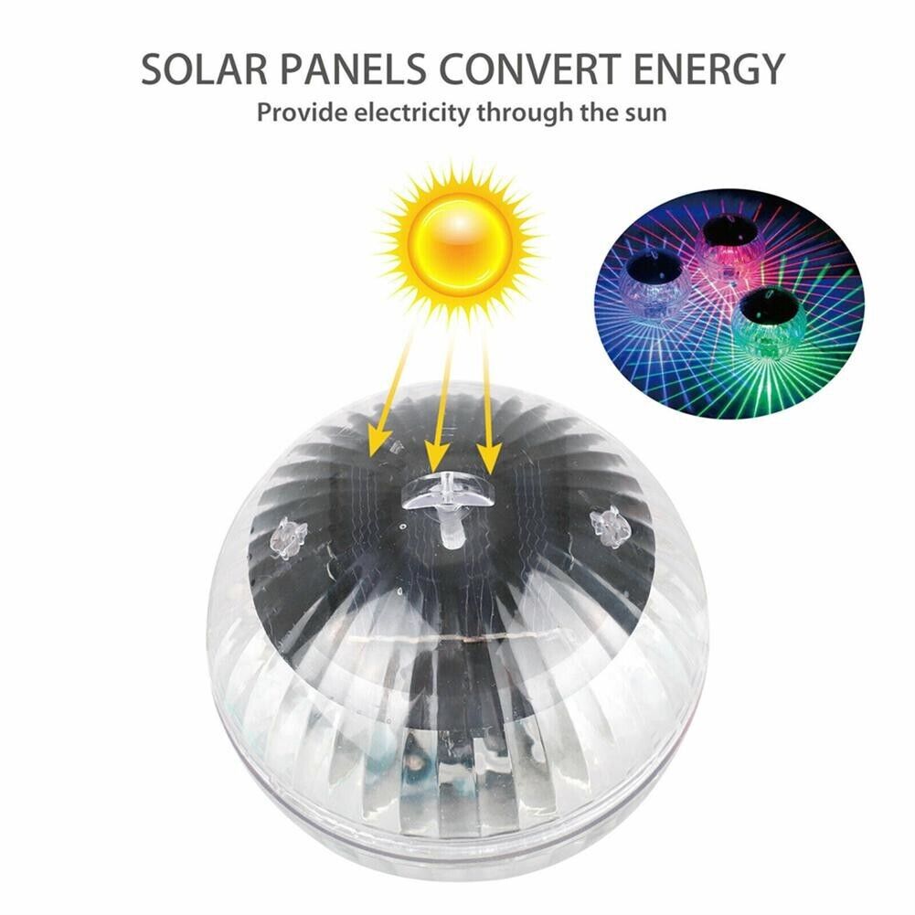 Solar Powered Floating Pool Lamp Rotating RGB LED