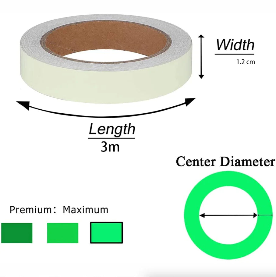 2PC  Glow In The Dark Adhesive Wall Sticker Tape